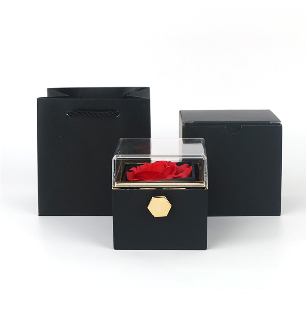 Rotating Soap Flower Rose Gift Box – Valentine’s Day Jewelry Packaging