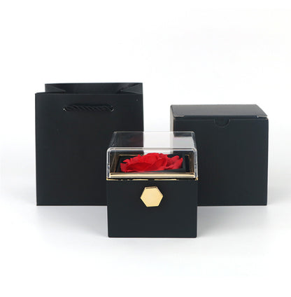 Rotating Soap Flower Rose Gift Box – Valentine’s Day Jewelry Packaging