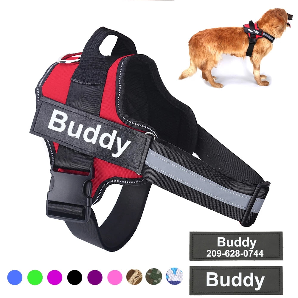 Personalized No-Pull Dog Harness – Reflective & Adjustable Vest