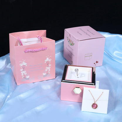 Rotating Soap Flower Rose Gift Box – Valentine’s Day Jewelry Packaging