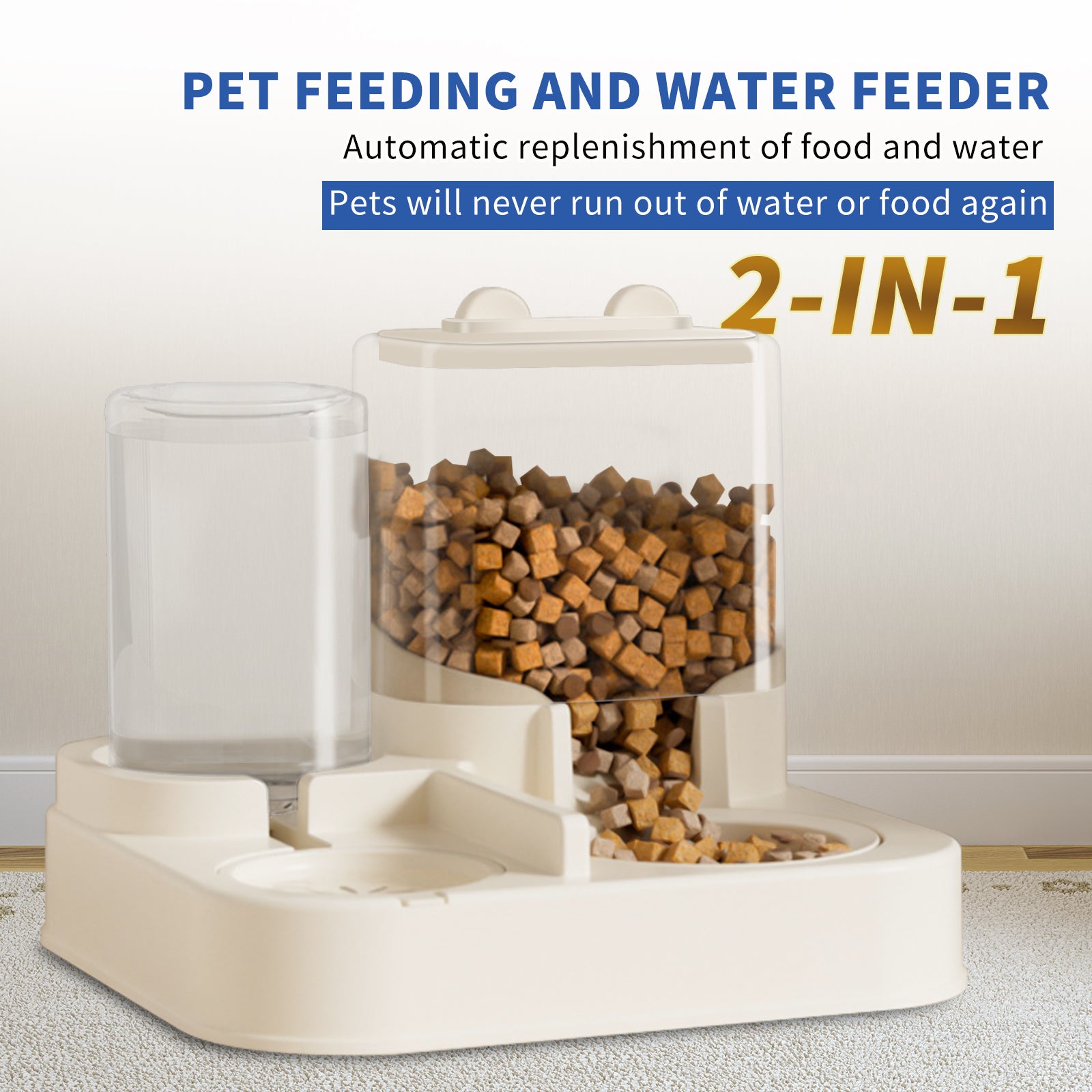 Transparent Automatic Pet Feeder & Water Dispenser