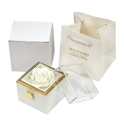 Rotating Soap Flower Rose Gift Box – Valentine’s Day Jewelry Packaging